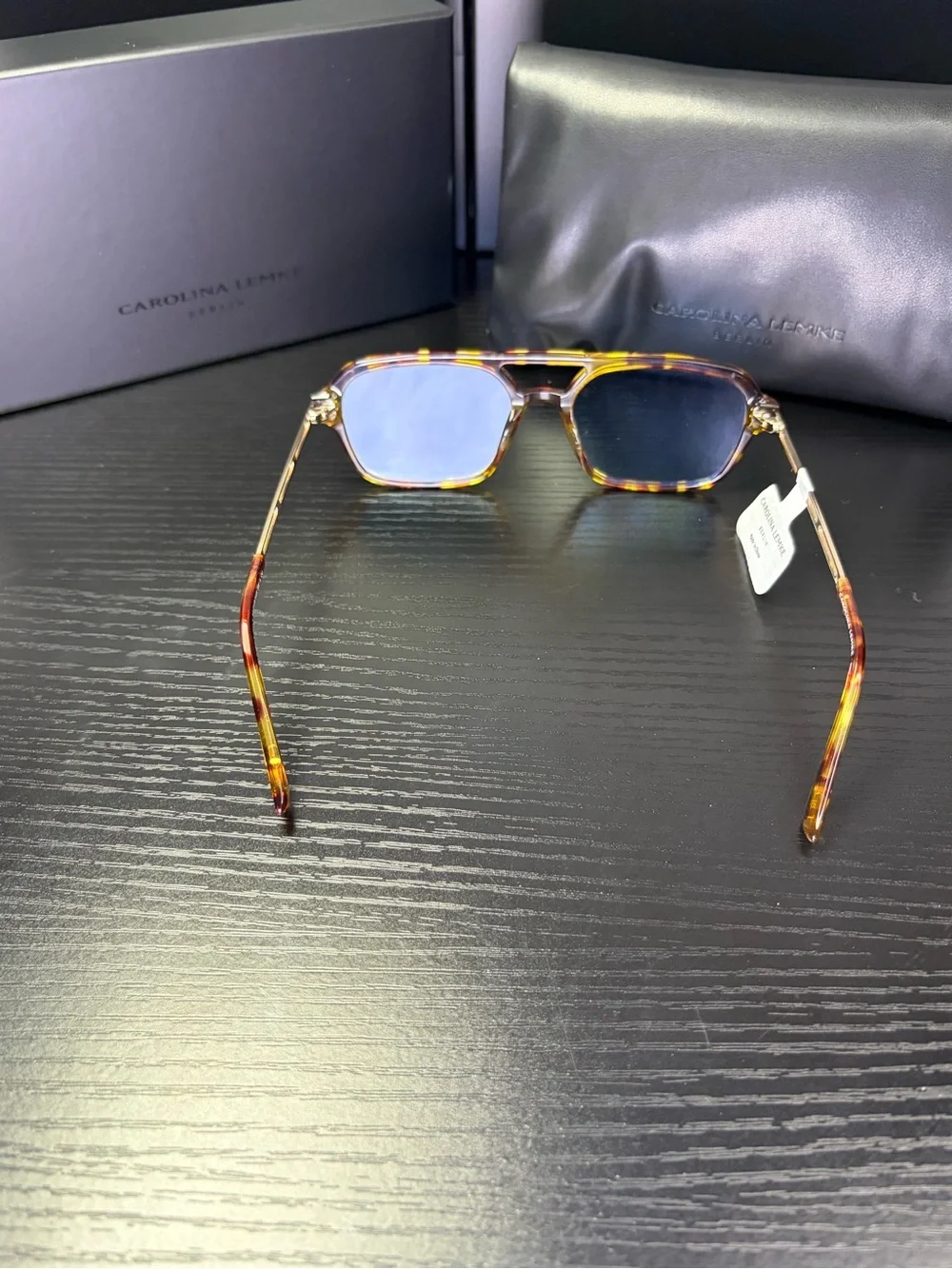 Carolina Lemke Tortoiseshell Blue-Tint Women's Sunglasses